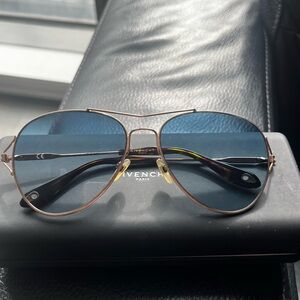 Givenchy blue lens aviator sunglasses